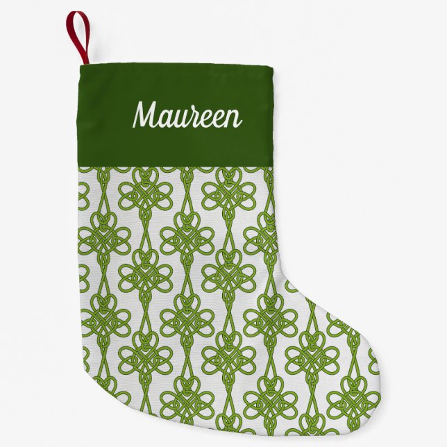 Petite Chaussette De Noël Shamrock celte irlandais Noël Stocking (Devant)