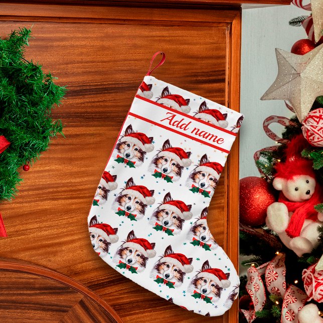 Petite Chaussette De Noël Sheltie Chien race Étoiles de Noël (Créateur téléchargé)
