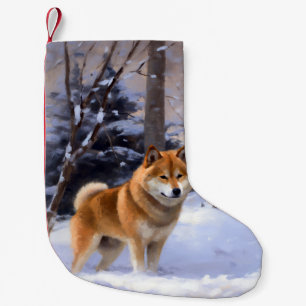 Petite Chaussette De Noël Shiba Inu Qu'il neige Noël