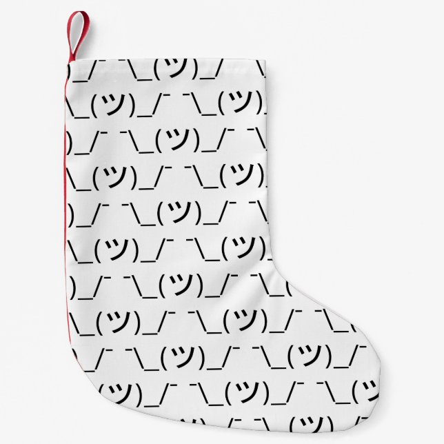 Petite Chaussette De Noël Shrug Emoticon —\_(ツ)_/ (Devant)