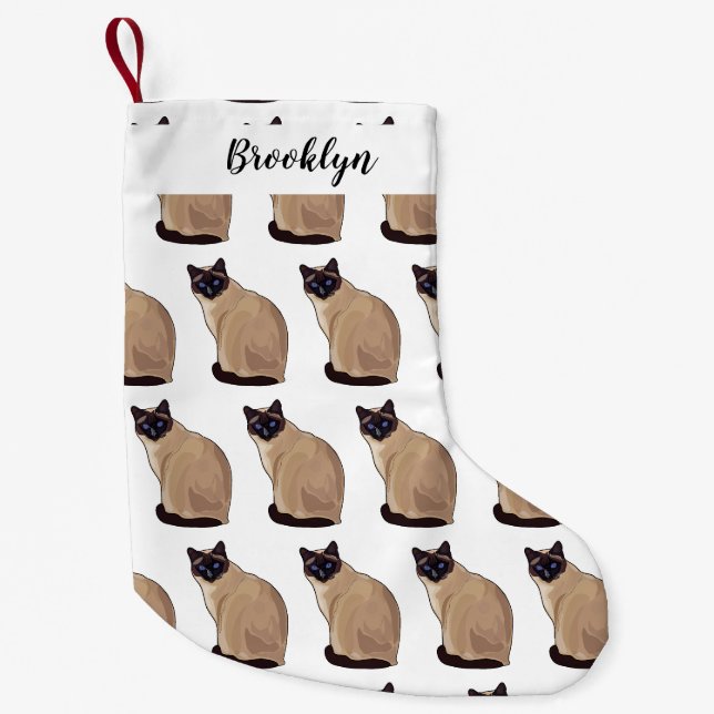 Petite Chaussette De Noël Siamese cat cartoon (Devant)