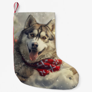 Petite Chaussette De Noël Sibérie Husky Chien Festif de Noël