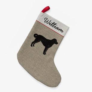 Petite Chaussette De Noël Silhouette anatolienne de chien de berger