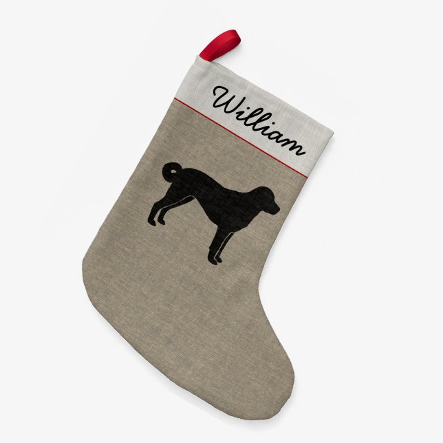 Petite Chaussette De Noël Silhouette anatolienne de chien de berger (Devant (Accrochage))