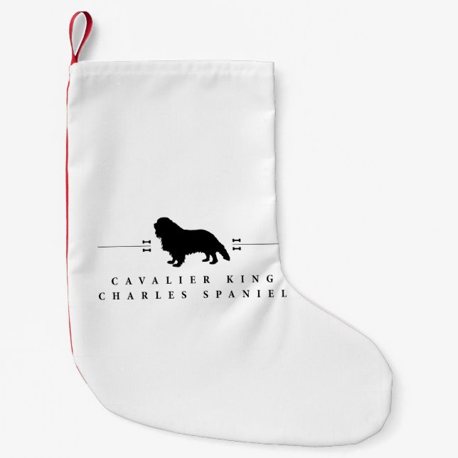 Petite Chaussette De Noël Silhouette cavalière -1- d'épagneul du Roi Charles (Devant)