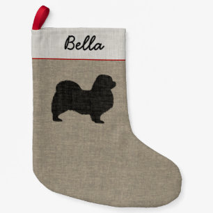 Petite Chaussette De Noël Silhouette Espagnol Tibétain Fête de Chien Noël Pe