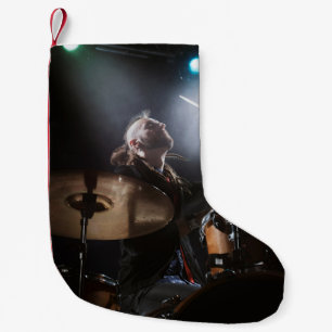 Petite Chaussette De Noël Silhouette tambour, décor de scène sombre