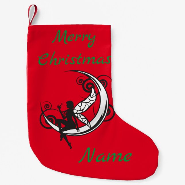 Petite Chaussette De Noël Silhouette velue Lune Thunder_Cove (Devant)