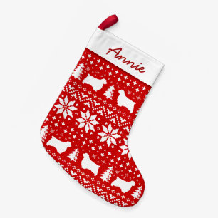 Petite Chaussette De Noël Silhouettes de Chien Espagnol Motif Cute