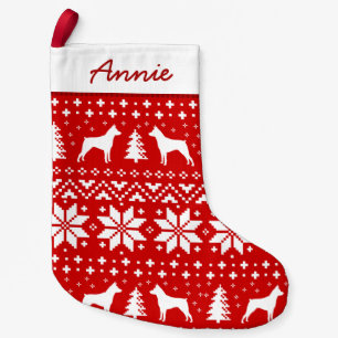 Petite Chaussette De Noël Silhouettes Miniature Pinscher Motif MinPin