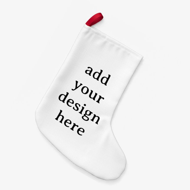 Petite Chaussette De Noël Simple Custom Small Faux Linen Double Sided Print (Devant (Accrochage))