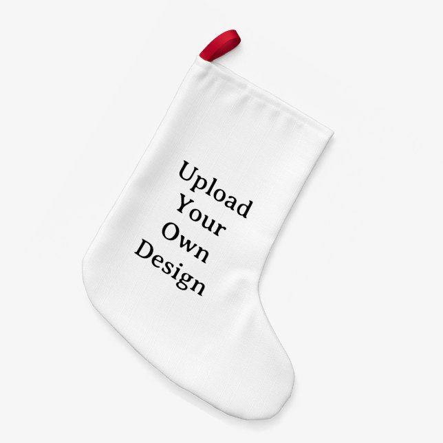Petite Chaussette De Noël Simple Custom Small Faux Linen Double Sided Print (Devant (Accrochage))