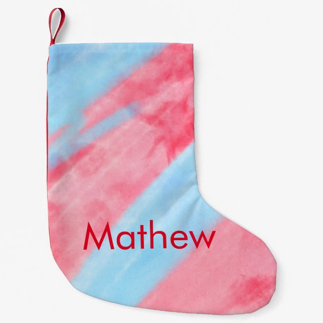 Petite Chaussette De Noël simple initial letter mongram add your name red b (Devant)
