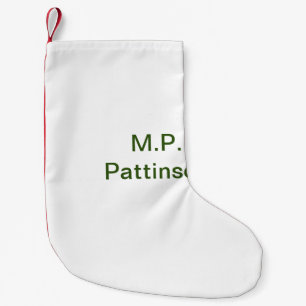 Petite Chaussette De Noël Simple minimal vert ajoutez votre texte nom photo