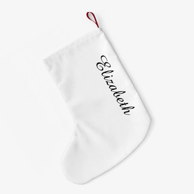 Petite Chaussette De Noël Simplement Blanc Couleur Solide Personnalisez-Le P (Dos (Accrochage))