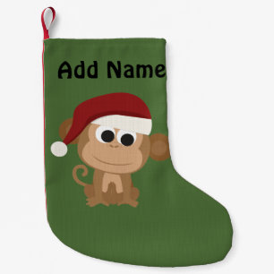 Petite Chaussette De Noël Singe de Père Noël