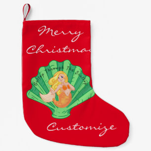Petite Chaussette De Noël Sirène de coquille de saint Jacques Thunder_Cove 