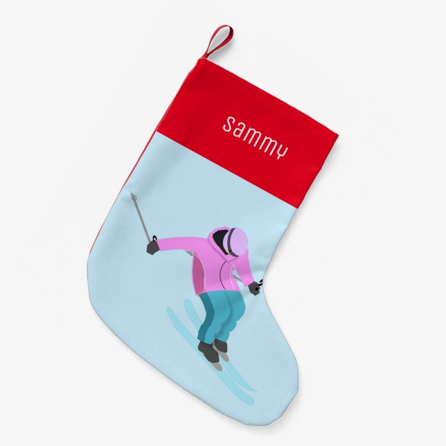 Petite Chaussette De Noël Ski (Devant (Accrochage))
