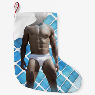 Petite Chaussette De Noël SlipperyJoe musculaire homme six pack abs mâle bla