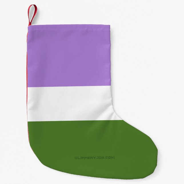 Petite Chaussette De Noël SlipperyJoe's genderqueer orteils drapeau couleurs (Devant)