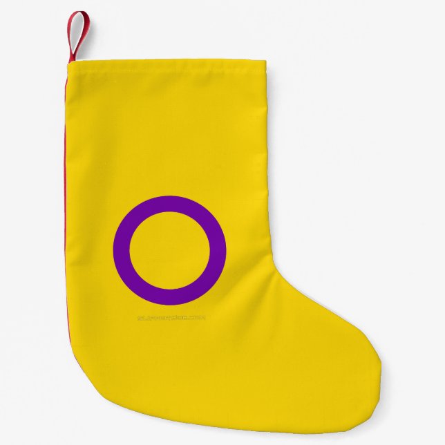 Petite Chaussette De Noël SlipperyJoe's Intersex orgueil drapeau jaune fond (Devant)