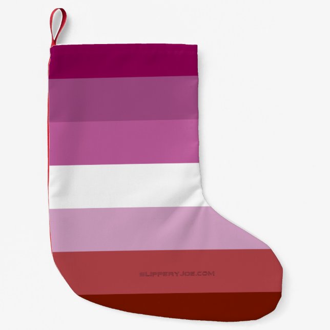 Petite Chaussette De Noël SlipperyJoe's lesbian pride flag feminine communit (Devant)