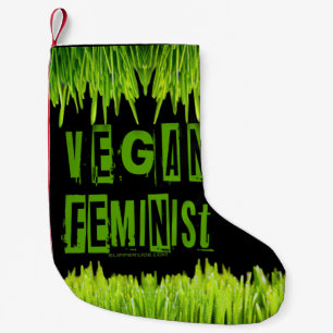 Petite Chaussette De Noël SlipperyJoe's Vegan feminist grass word block lett