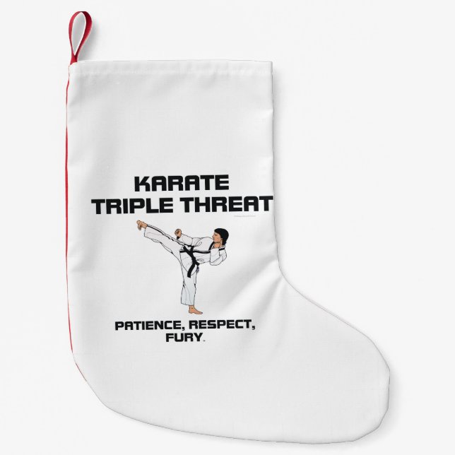Petite Chaussette De Noël Slogan SUPÉRIEUR de karaté (Devant)