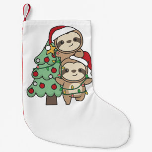 Petite Chaussette De Noël Sloth Christmas Tree Animaux de Noël Sloths