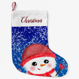 Petite Chaussette De Noël Snowgirl Joyeux Noël