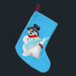 Petite Chaussette De Noël Snowman avec guitare amusant Noël Stocker<br><div class="desc">Funny Christmas Stockings Snowman avec guitare - Personnalisable - ou Choisissez / ajoutez vos couleurs arrière - plans préférées / texte ! Conception de peinture MIGNED</div>