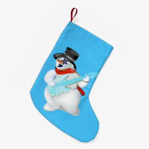 Petite Chaussette De Noël Snowman avec guitare amusant Noël Stocker
