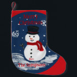 Petite Chaussette De Noël Snowman peint à la main PERSONNALISER<br><div class="desc">Snowman peint à la main PERSONNALISER</div>