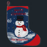 Petite Chaussette De Noël Snowman peint à la main PERSONNALISER<br><div class="desc">Snowman peint à la main PERSONNALISER</div>