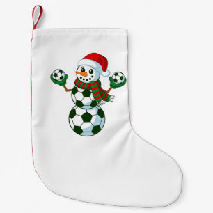 Petite Chaussette De Noël Snowman Soccer Noël Amateurs de sport