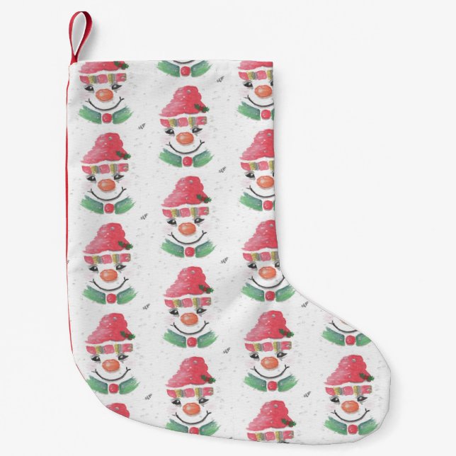 Petite Chaussette De Noël Snowman Stockings (Devant)