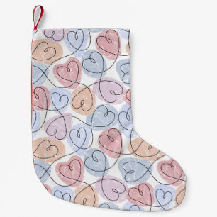 Petite Chaussette De Noël Soft Hearts : Continuous Line Valentine's