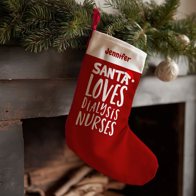 Petite Chaussette De Noël Soigneuse Mignonne Dialyse infirmière Noël (Créateur téléchargé)