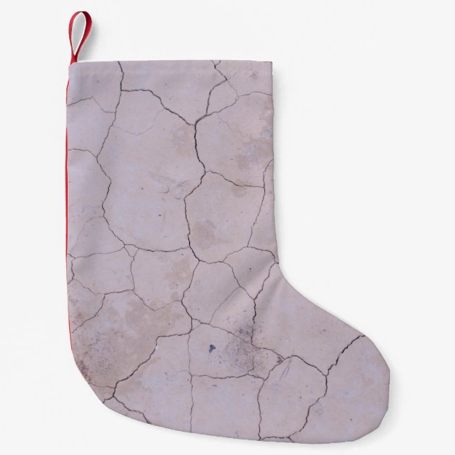 PETITE CHAUSSETTE DE NOËL SOL EN BÉTON BLANC CRAQUÉ (Devant)