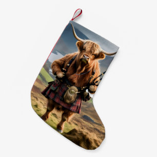 Petite Chaussette De Noël Sonneur de cornemuse de vache des Highlands écossa