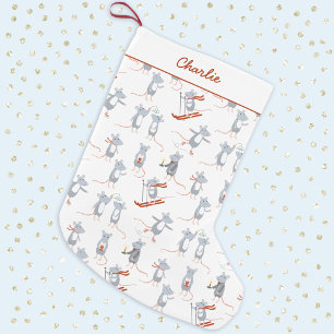Petite Chaussette De Noël Souris d'hiver personnalisée