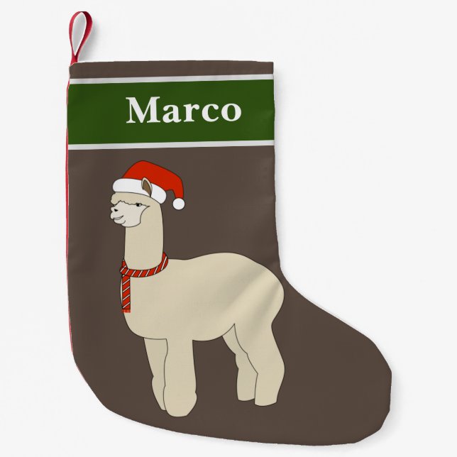 Petite Chaussette De Noël Spécial de Noël Alpaca (Devant)