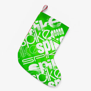 Petite Chaussette De Noël Spike ; Gris vert néon