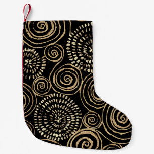 Petite Chaussette De Noël spirales de parties scintillant dorée, texture abs