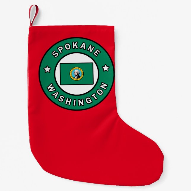 Petite Chaussette De Noël Spokane Washington (Devant)