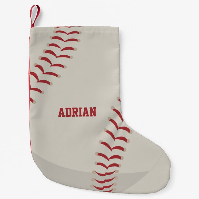 Petite Chaussette De Noël Sports de baseball personnalisés (Devant)