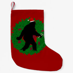 Petite Chaussette De Noël Squatchine de Noël avec couronne