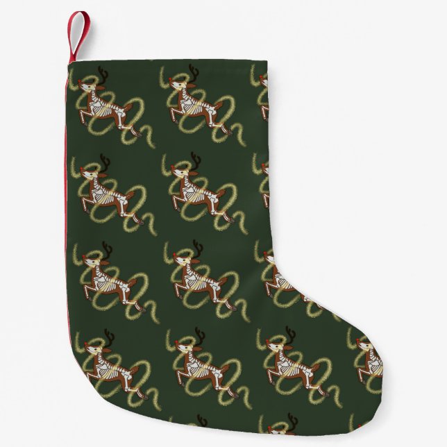 Petite Chaussette De Noël Squelette de renne (Devant)