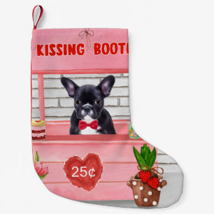 Petite Chaussette De Noël Stand de baisers Bouledogue français pour la Saint