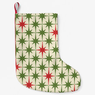 Petite Chaussette De Noël Starbursts de Noël moderne du milieu du siècle r